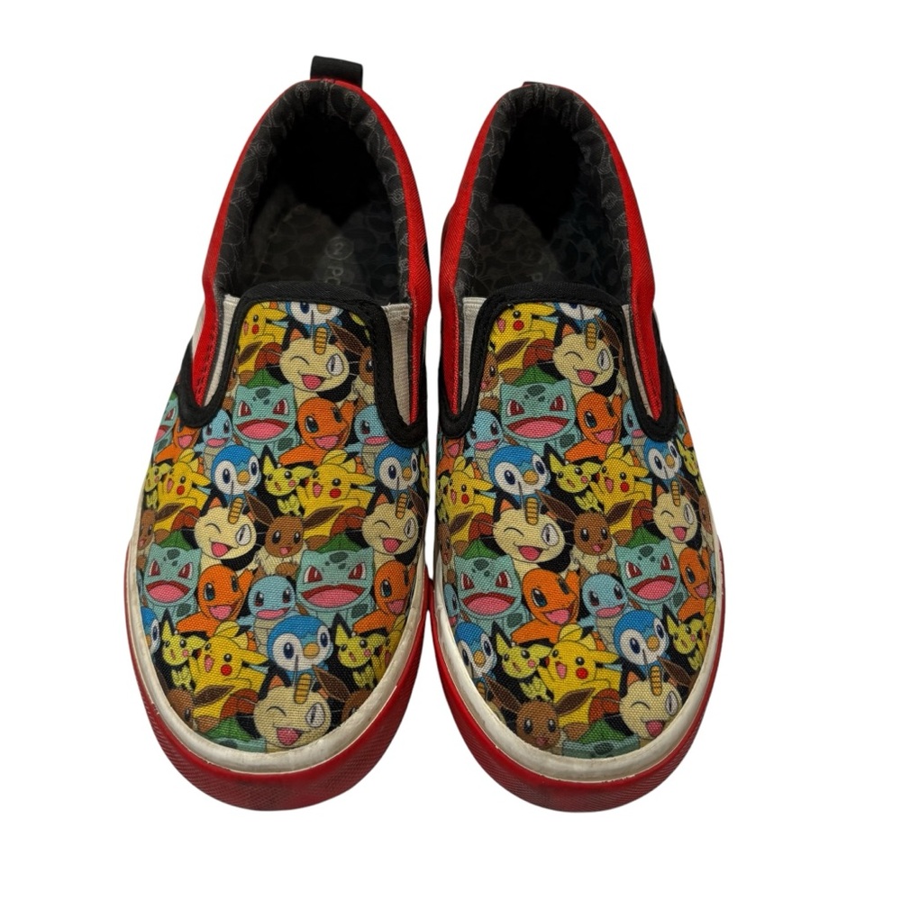 Youth Kids Size 2 Pokemon Pikachu Slip On Shoes Sneakers